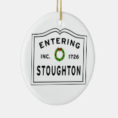 Entering Stoughton Massachusetts Keramisch Ornament (Rechts)