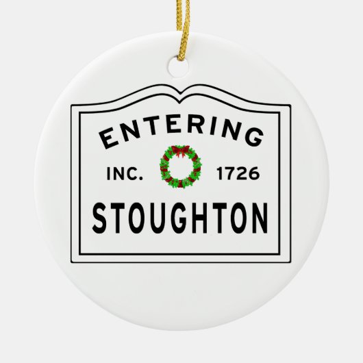 Entering Stoughton Massachusetts Keramisch Ornament (Voorkant)