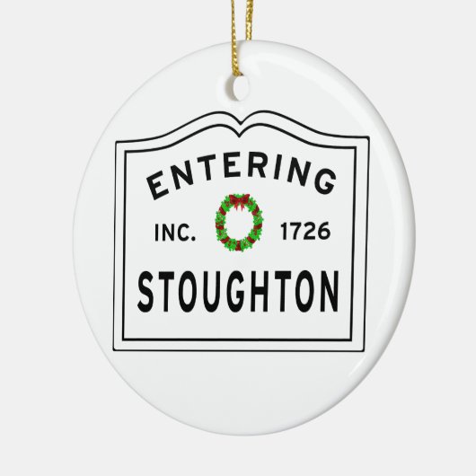 Entering Stoughton Massachusetts Keramisch Ornament (Links)