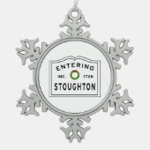 Entering Stoughton Massachusetts Tin Sneeuwvlok Ornament (Voorkant)