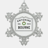 Entering Town Massachusetts Bourne Tin Sneeuwvlok Ornament (Voorkant)