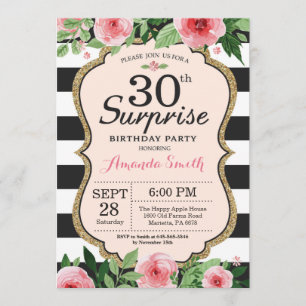 Enterprise 30th Birthday Invitation Women Floral Kaart