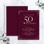 Enterprise 50 & Fabulous Burgundy & Gold Birthday Folie Uitnodiging<br><div class="desc">Het is je speciale verjaardag, en het is tijd om te vieren! Wil je de beste baard in de stad gooien? Zorg ervoor dat het met de hoogste stijl van start gaat met deze verrassingsaanval van 50 jaar en de Folie van Fabulous Burgundy & Gold Birthday. Het zal zeker de...</div>
