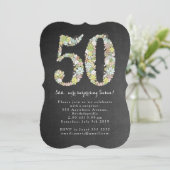 Enterprise 50th Number 50 Birthday Party Invite Kaart (Staand voorkant)