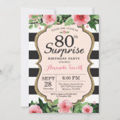 Enterprise 80th Birthday Invitation Women Floral Kaart (Voorkant)