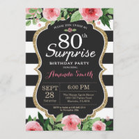Enterprise 80th Birthday Invitation Women Floral