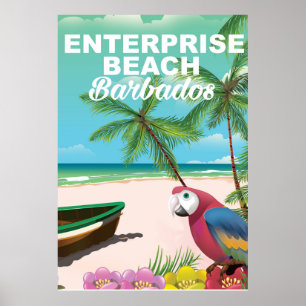 Enterprise Beach Barbados-vakantie-poster Poster