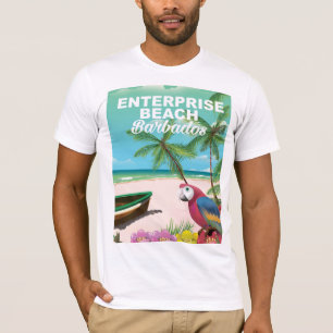 Enterprise Beach Barbados-vakantie-poster T-shirt