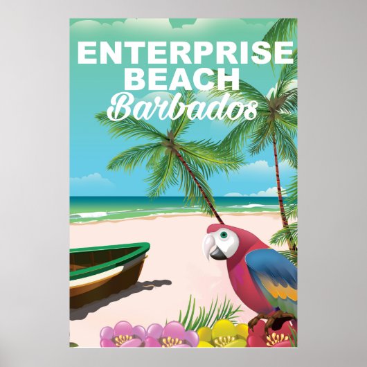 Enterprise Beach Barbados vakantieposter Poster (Voorkant)