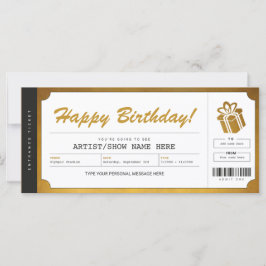 Enterprise Concert Gold Gift Ticket Uitnodiging