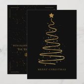 Enterprise Elegant Black Gold Merry-kerstboom Feestdagenkaart (Voorkant / Achterkant)