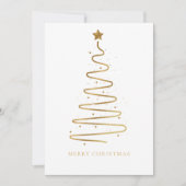 Enterprise Elegant White Gold Merry-kerstboom Feestdagenkaart (Voorkant)