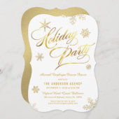 Enterprise Holiday Party - Elegant Gold Script Kaart (Voorkant / Achterkant)