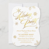 Enterprise Holiday Party - Elegant Gold Script Kaart (Voorkant)