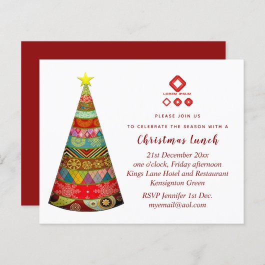 Enterprise-kerstuitnodiging (LOGO TOEVOEGEN) Folka (Voorkant / Achterkant)