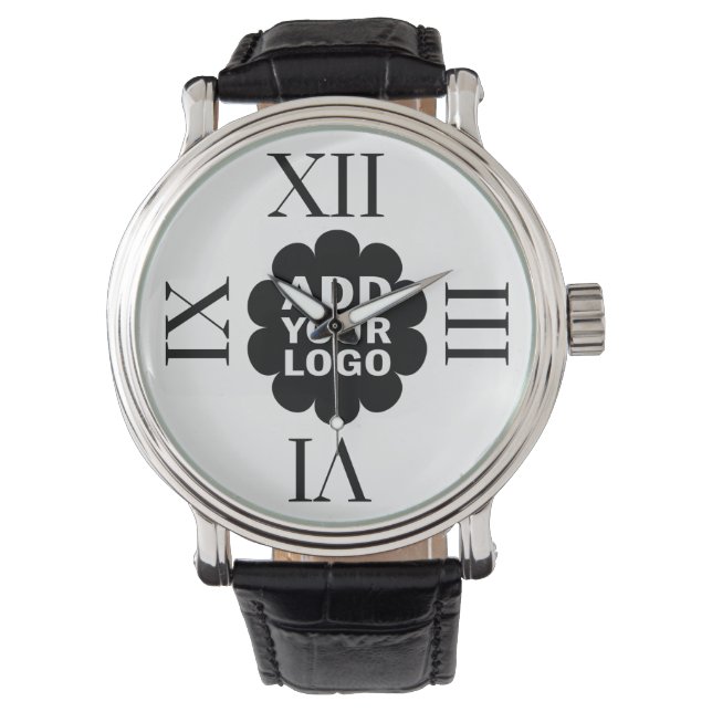 Enterprise Logo Black en White-promotie Horloge (Voorkant)