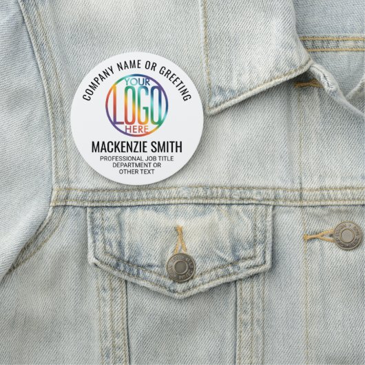 Enterprise Logo Professional Employee White Round Naamplaatje (In situ)