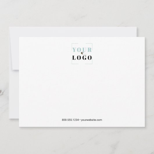 Enterprise Logo Simple White Landscape Note Card Notitiekaartje (Voorkant)
