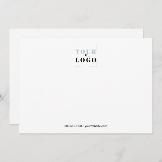 Enterprise Logo Simple White Landscape Note Card Notitiekaartje (Voorkant / Achterkant)