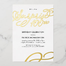 Enterprise Party 100th Birthday Gold Foil Uitnodig Folie Uitnodiging