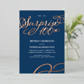 Enterprise Party 100th Birthday Gold Foil Uitnodig Folie Uitnodiging (Staand Voorkant)