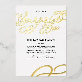 Enterprise Party 80th Birthday Gold Foil Invitatio Folie Uitnodiging