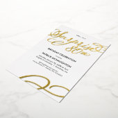 Enterprise Party 80th Birthday Gold Foil Invitatio Folie Uitnodiging (Gedraaid)