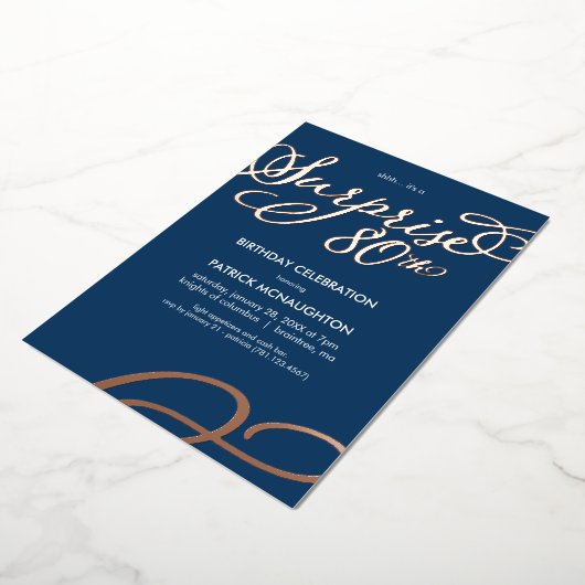 Enterprise Party 80th Birthday Gold Foil Invitatio Folie Uitnodiging (Gedraaid)