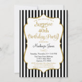 Enterprise Party Invitation Black Gold Elegant Adu Kaart (Voorkant)