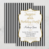 Enterprise Party Invitation Black Gold Elegant Adu Kaart (Voorkant / Achterkant)