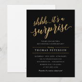 Enterprise Party-uitnodigingen - Modern Gold Glitt Kaart (Voorkant / Achterkant)