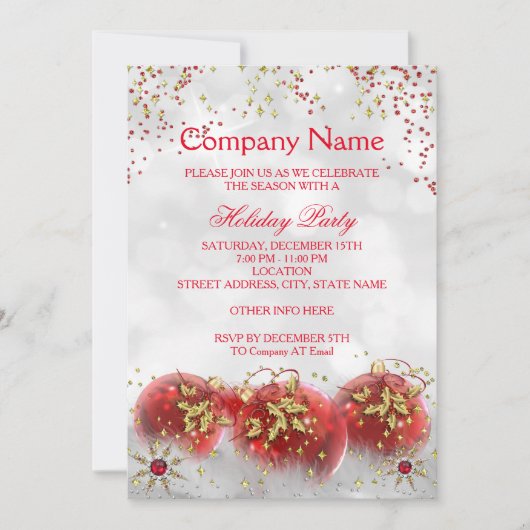 Enterprise Red Gold White-kerstfeestdag Kaart (Voorkant)