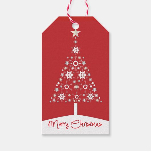 Enterprise Red Merry-kerstvakantieboom Cadeaulabel (Voorkant)