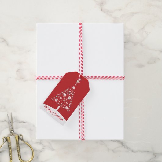 Enterprise Red Merry-kerstvakantieboom Cadeaulabel (Met Touw)