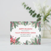 Enterprise Use Evergreen Berry Bow kerst Briefkaart (Staand voorkant)