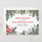 Enterprise Use Evergreen Berry Bow kerst Briefkaart (Voorkant / Achterkant)