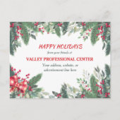 Enterprise Use Evergreen Berry Bow kerst Briefkaart (Voorkant)