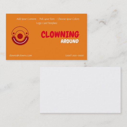 Entertainer Comedy Logo Visitekaartje (Voorkant / Achterkant)