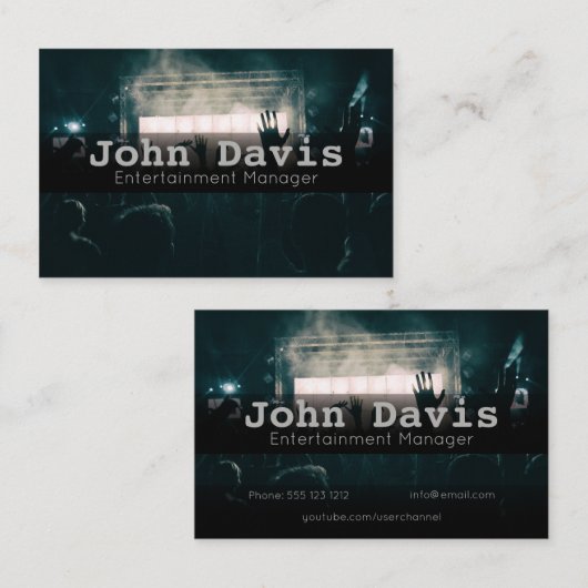 Entertainment Manager visitekaartje (Voorkant / Achterkant)