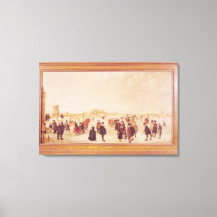 Entertainment op het ijs canvas afdruk
