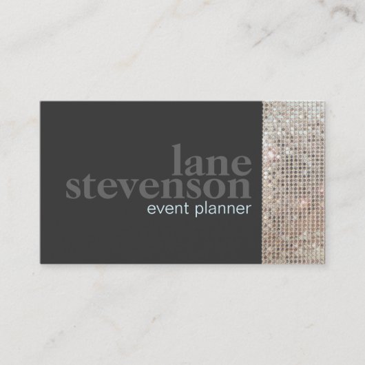 Entertainment Sparkling FAUX Sequins Zwart 2 Visitekaartje (Voorkant)