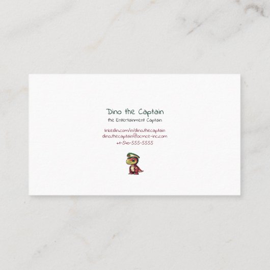 Entertainment Visitekaartje met een Dinosaurus Log (Achterkant)