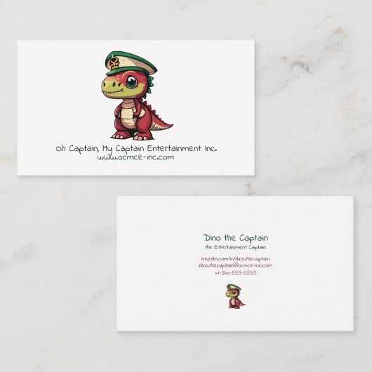 Entertainment Visitekaartje met een Dinosaurus Log (Voorkant / Achterkant)