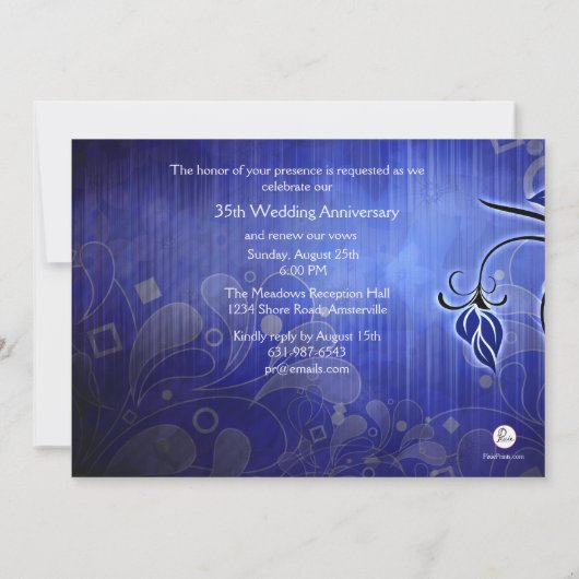 enthousiast blauw - Uitnodiging tot Jubileum (Achterkant)