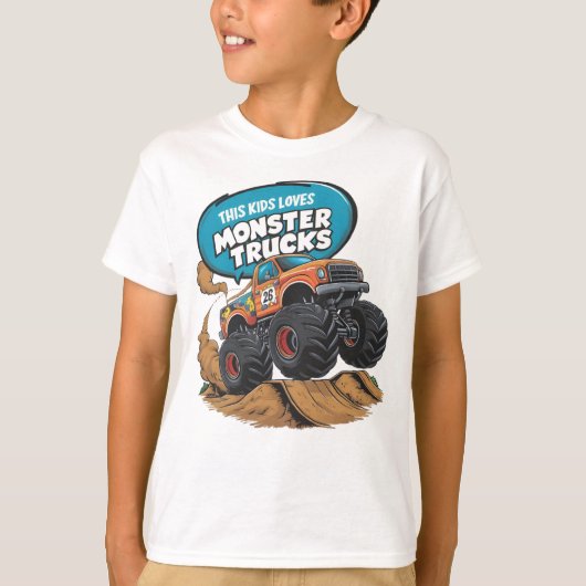 Enthousiast Kind en Monster Truck T-shirt (Voorkant)