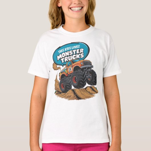 Enthousiast Kind en Monster Truck T-shirt (Voorkant)