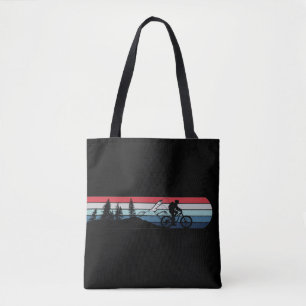 enthousiast over de biking in de bergen tote bag