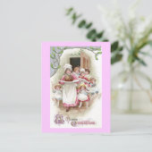 Enthousiast voor Plum Pudding Vintage Kerstmis Feestdagenkaart (Staand voorkant)