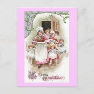 Enthousiast voor Plum Pudding Vintage Kerstmis Feestdagenkaart
