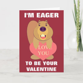 Enthousiaste Bever Valentijn Feestdagen Kaart
